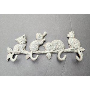 Cats Kittens With 4 Hooks Hangers For Wall Coat Key